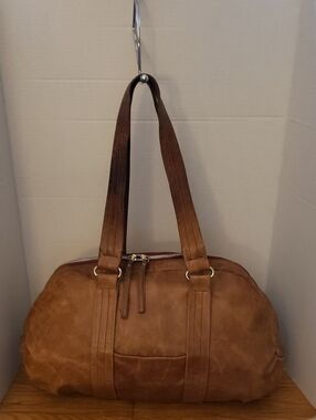Vintage latico Distressed Leather Shoulder Duffel Bag